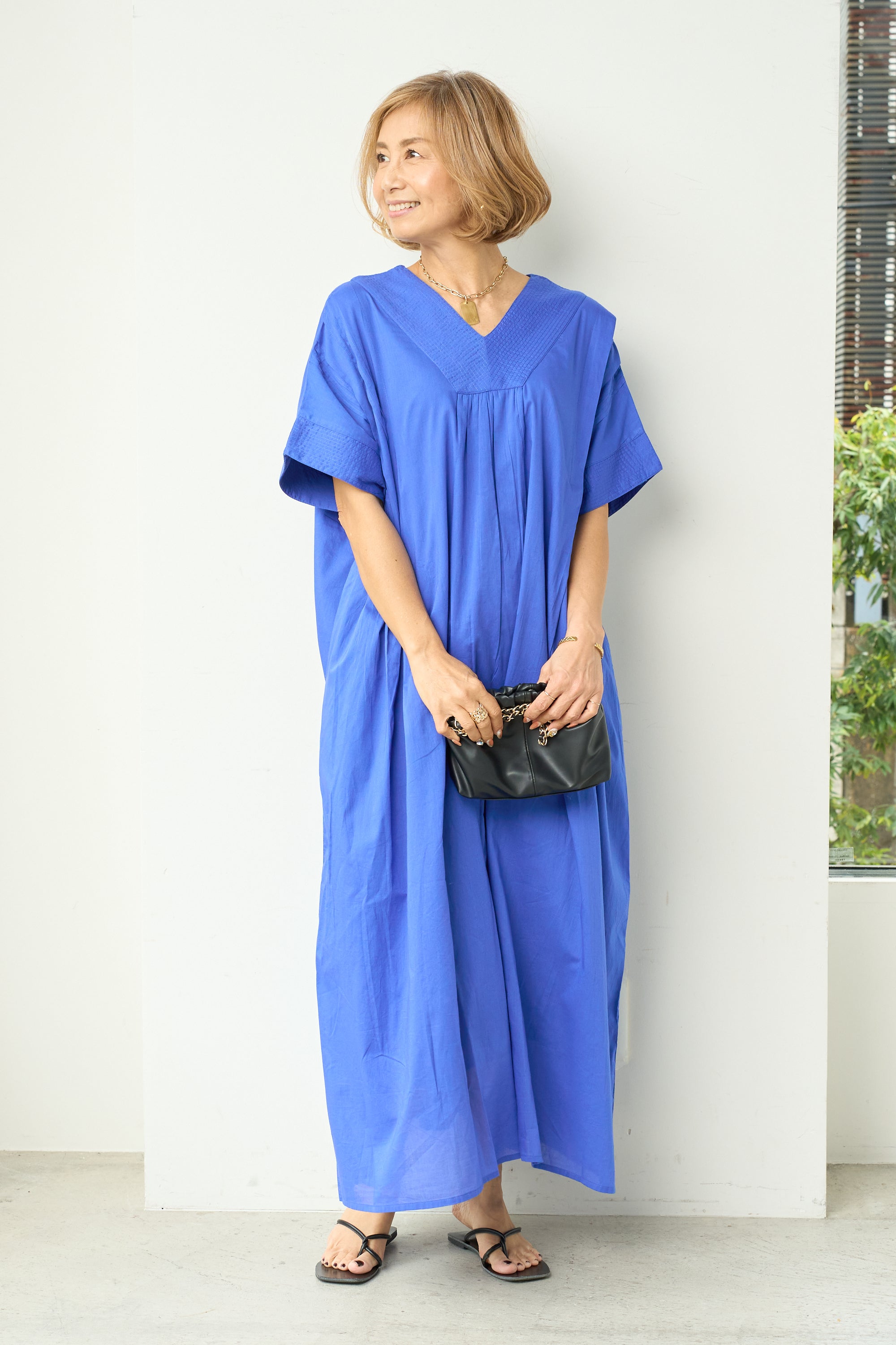 コットンボイルカフタンワンピース – plusotoha 