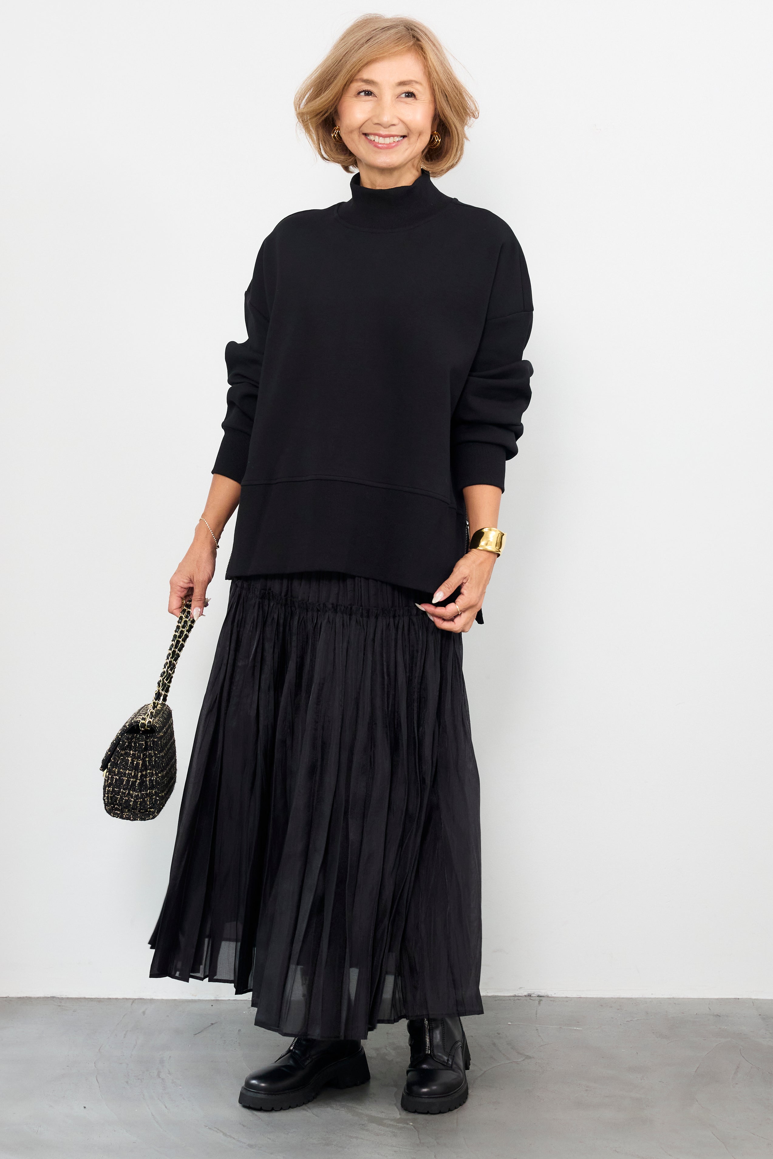 【and per se】美品 セットアップ モックネック スカート Mサイズ サイドジップモックネックプルオーバー – plusotoha