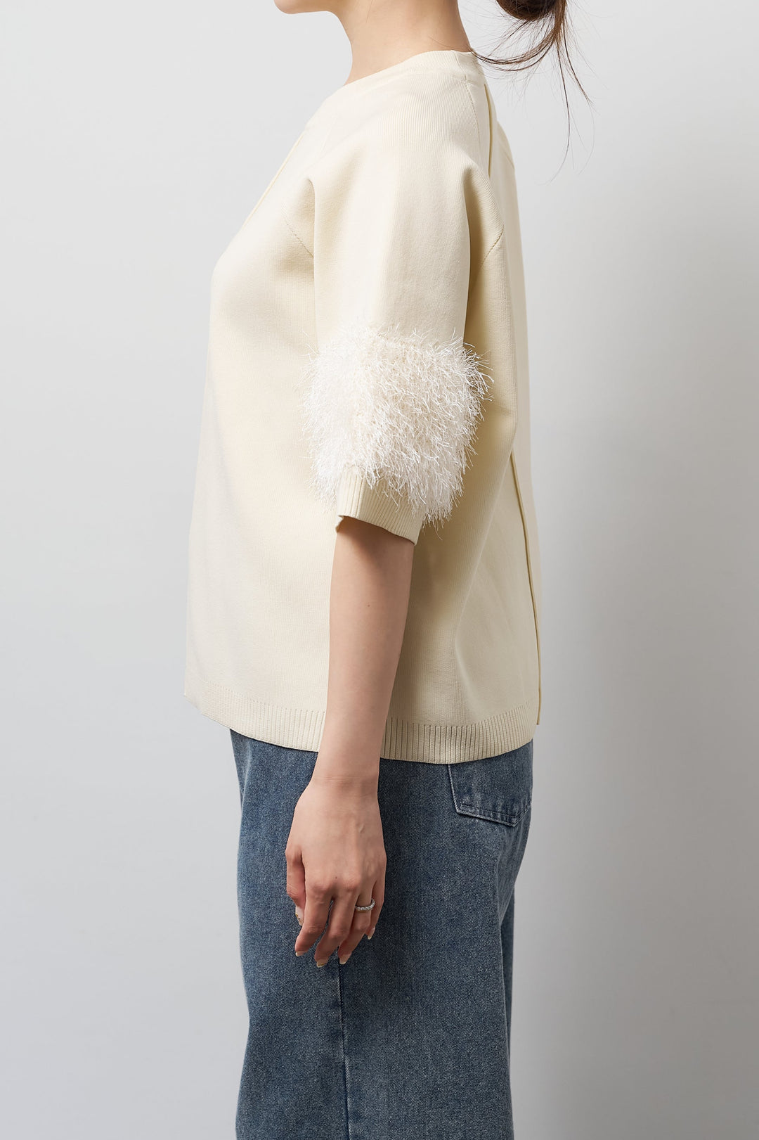 軽量リブ切替半袖プルオーバー