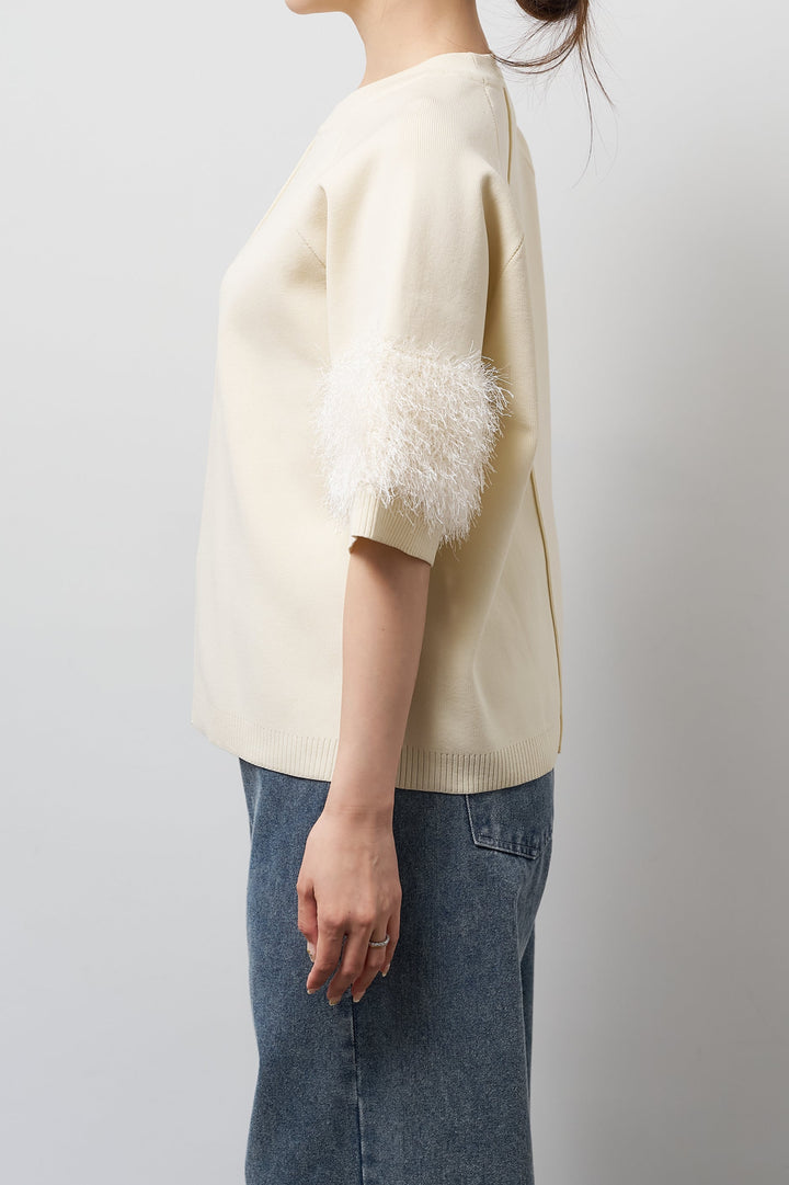 軽量リブ切替半袖プルオーバー