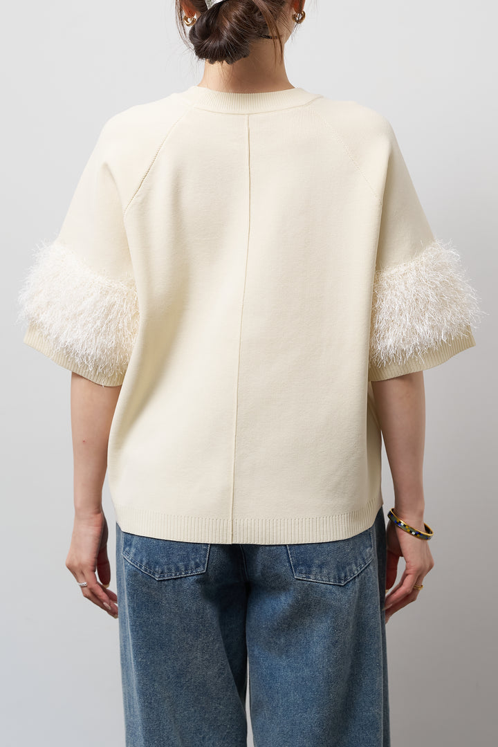 軽量リブ切替半袖プルオーバー