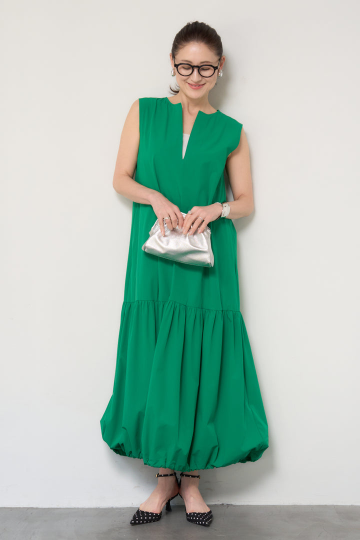 【接触冷感】2WAYヘム ノースリーブワンピース