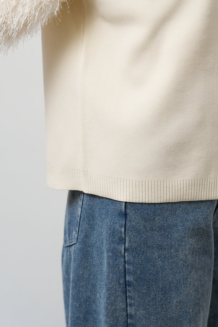 軽量リブ切替半袖プルオーバー
