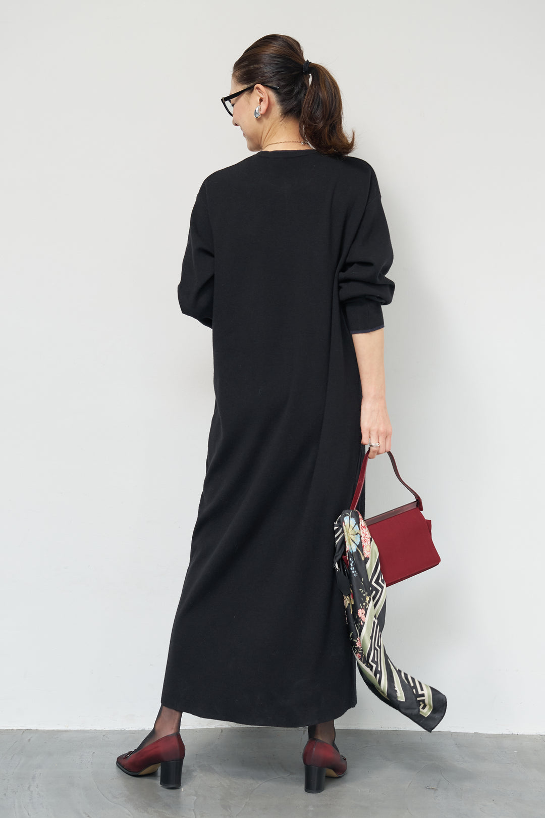 【防静電気】やわもちライン入りヘンリーワンピース