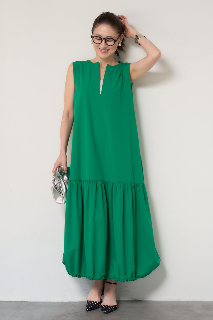 【接触冷感】2WAYヘム ノースリーブワンピース