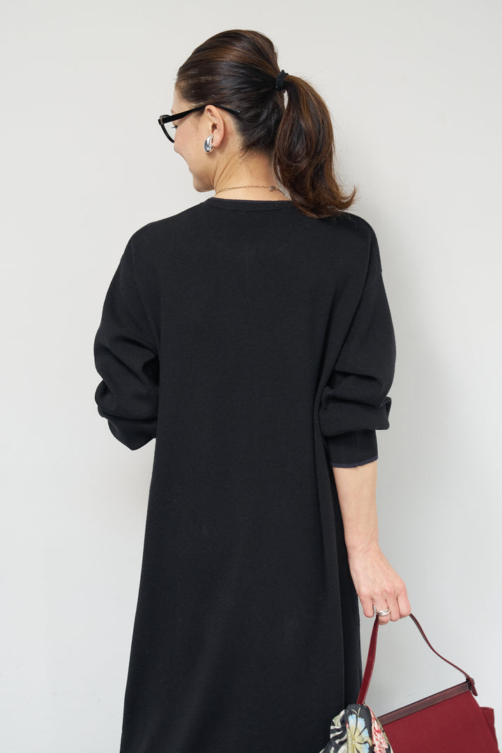 【防静電気】やわもちライン入りヘンリーワンピース