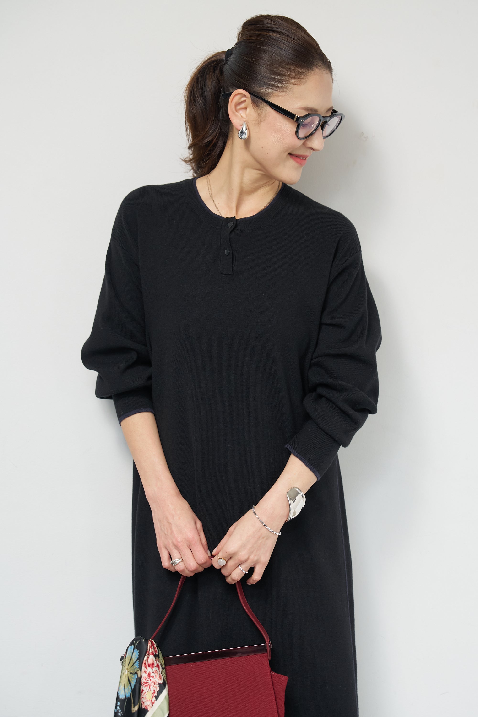 防静電気】やわもちライン入りヘンリーワンピース – plusotoha