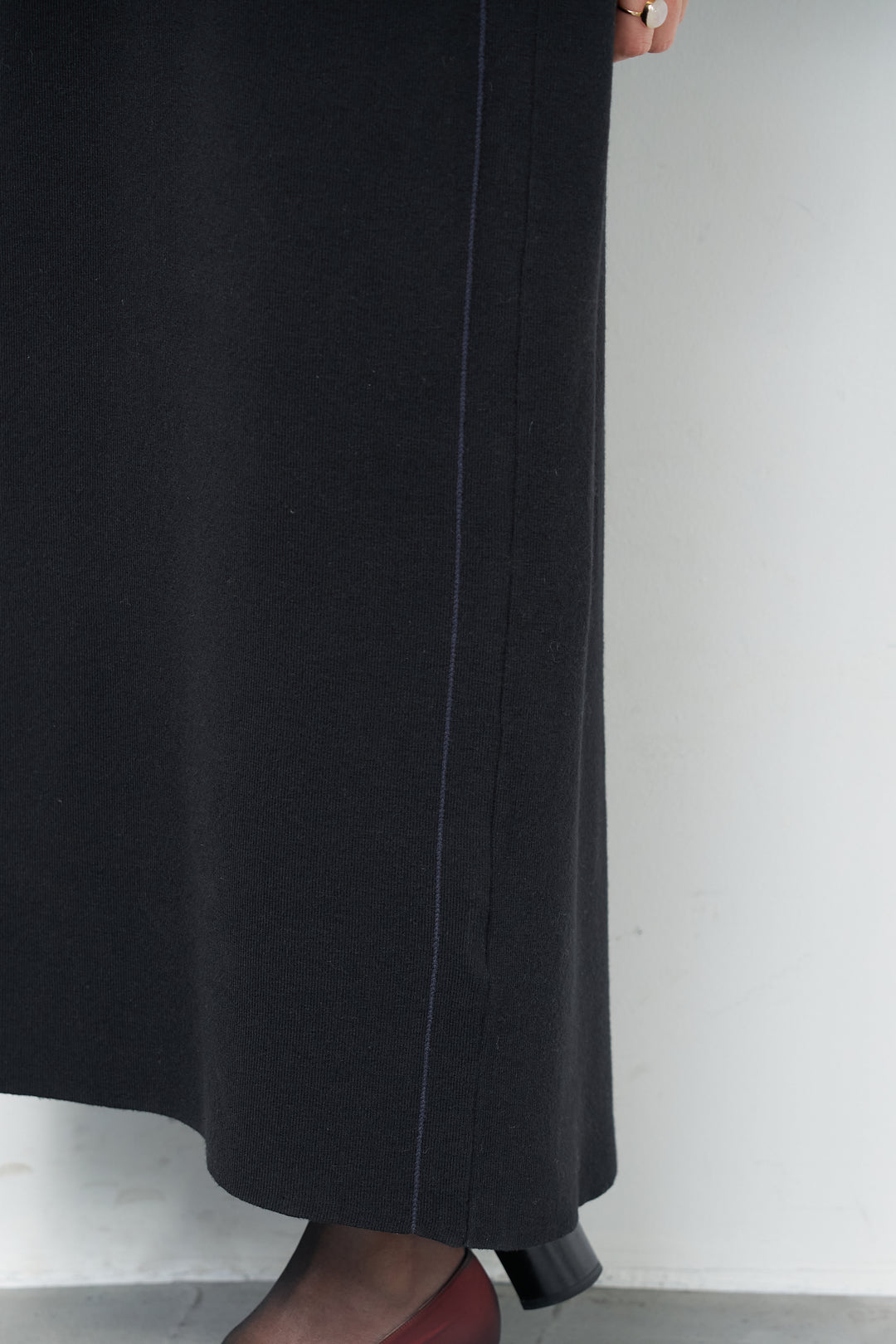 【防静電気】やわもちライン入りヘンリーワンピース