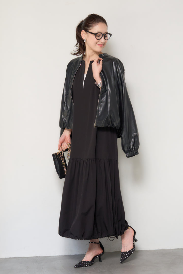 【接触冷感】2WAYヘム ノースリーブワンピース