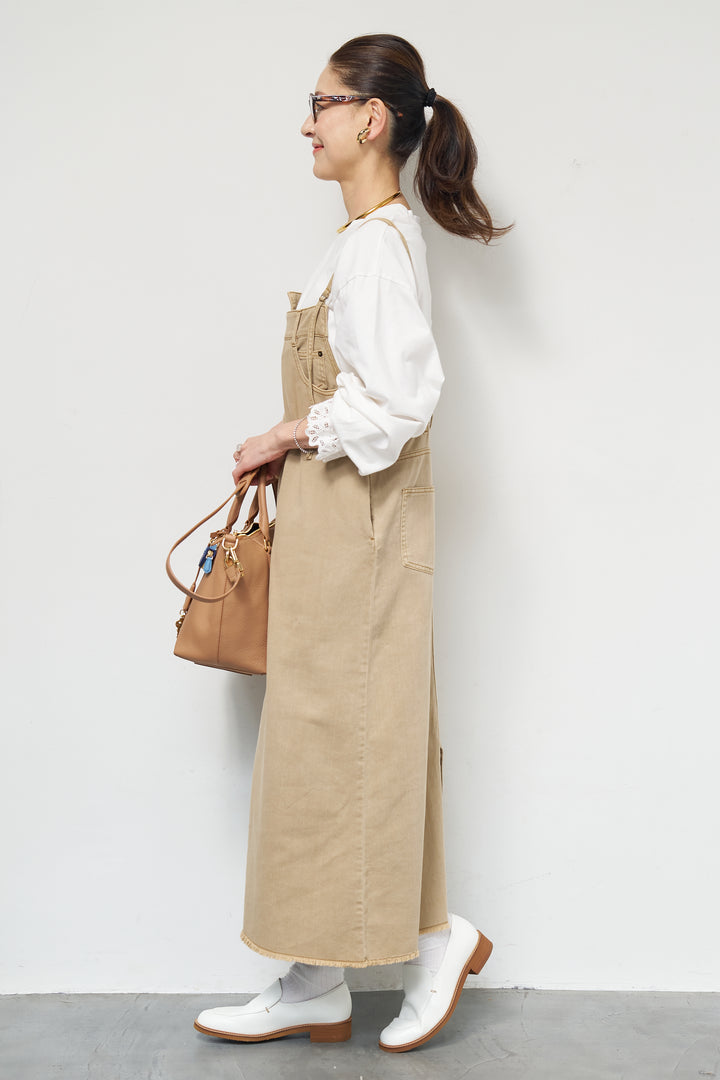 [SET]デニムツイルジャンスカ+裾フリルコットンカットソー(2set)