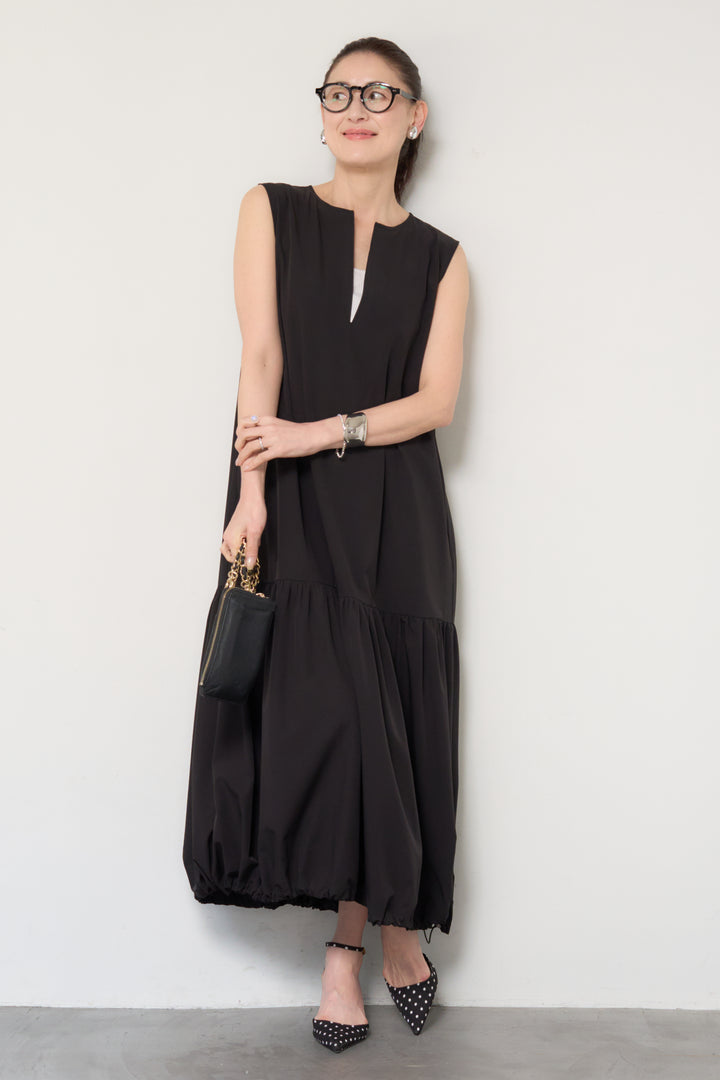 【接触冷感】2WAYヘム ノースリーブワンピース