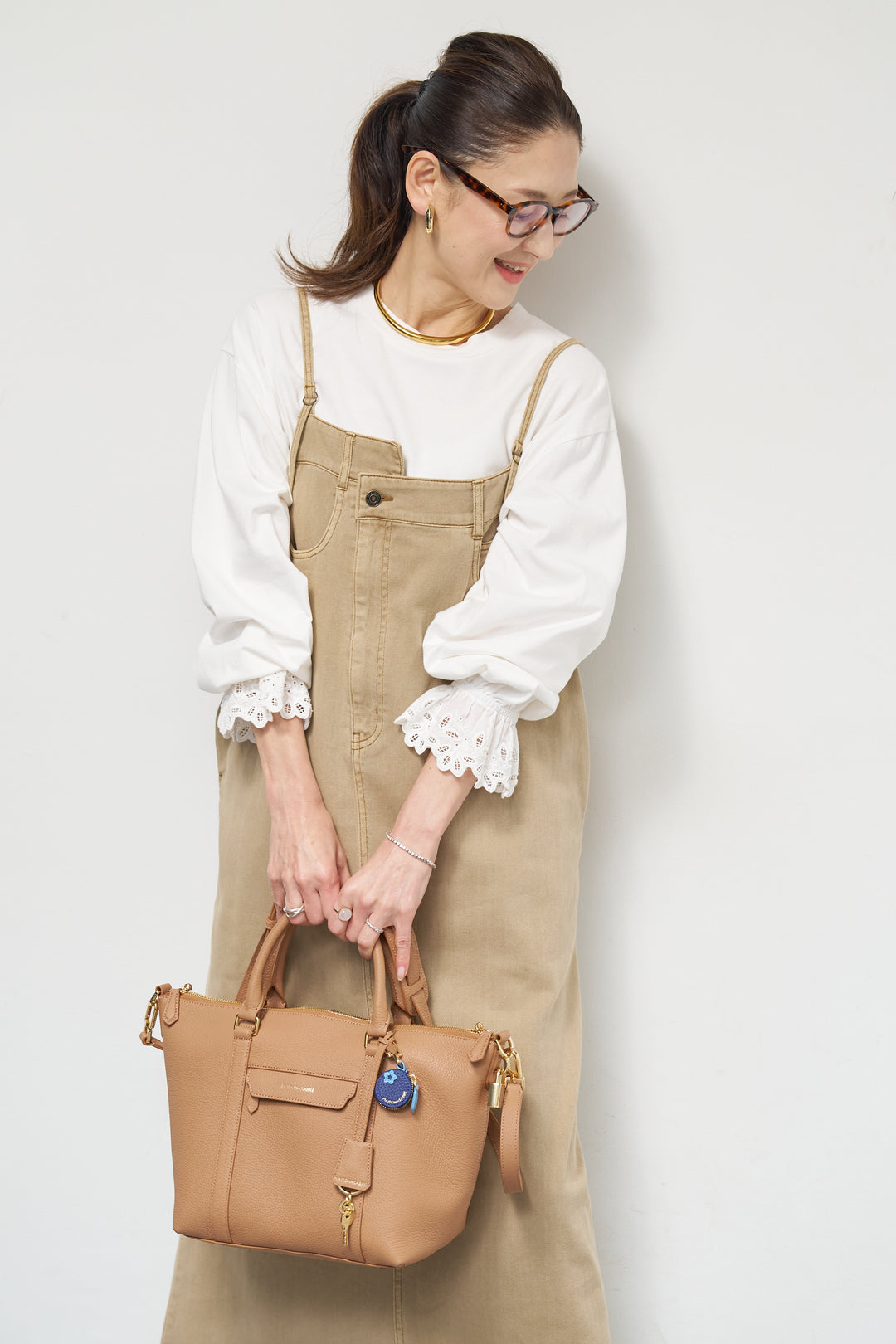 [SET]デニムツイルジャンスカ+裾フリルコットンカットソー(2set)