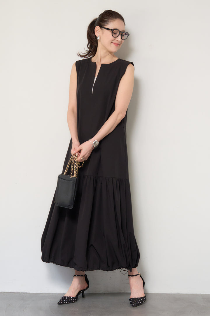 【接触冷感】2WAYヘム ノースリーブワンピース