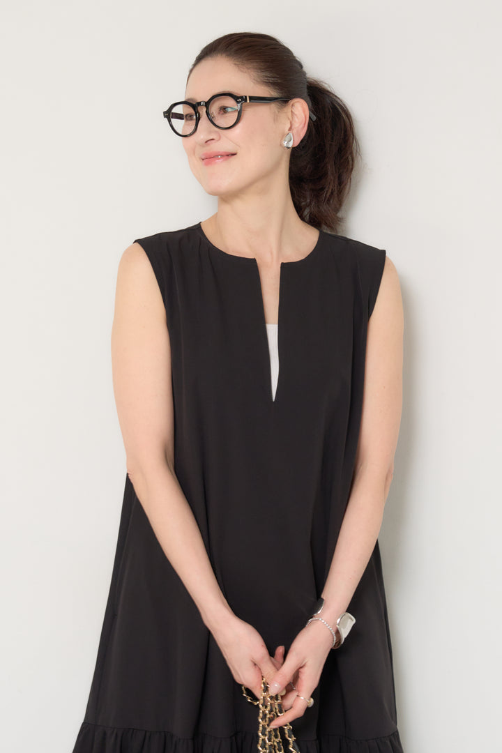 【接触冷感】2WAYヘム ノースリーブワンピース