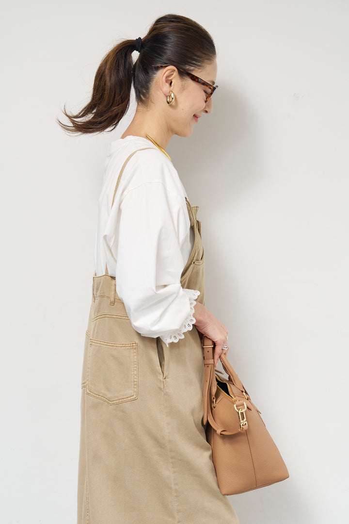 [SET]デニムツイルジャンスカ+裾フリルコットンカットソー(2set)