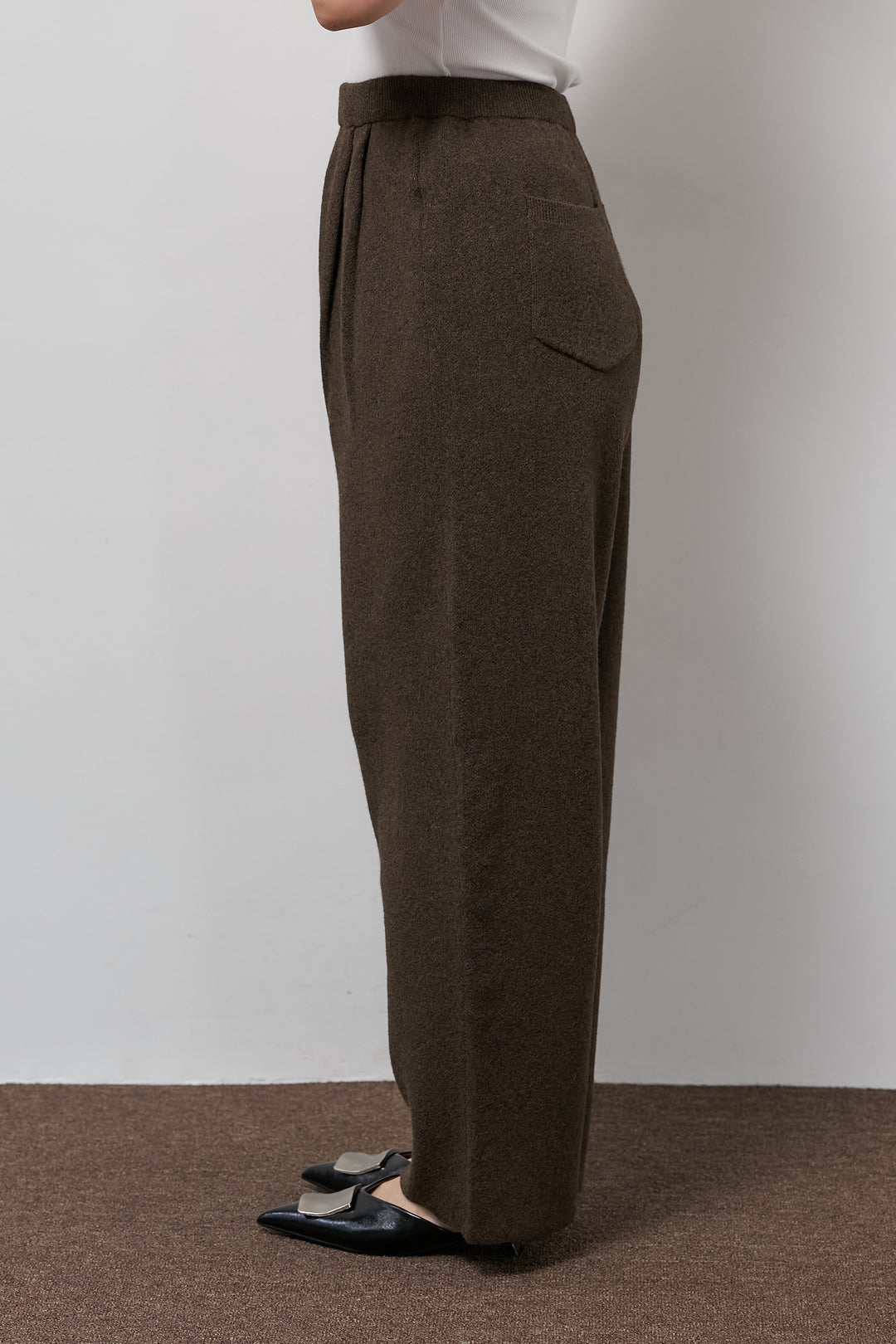 杢ニットテーパードパンツ