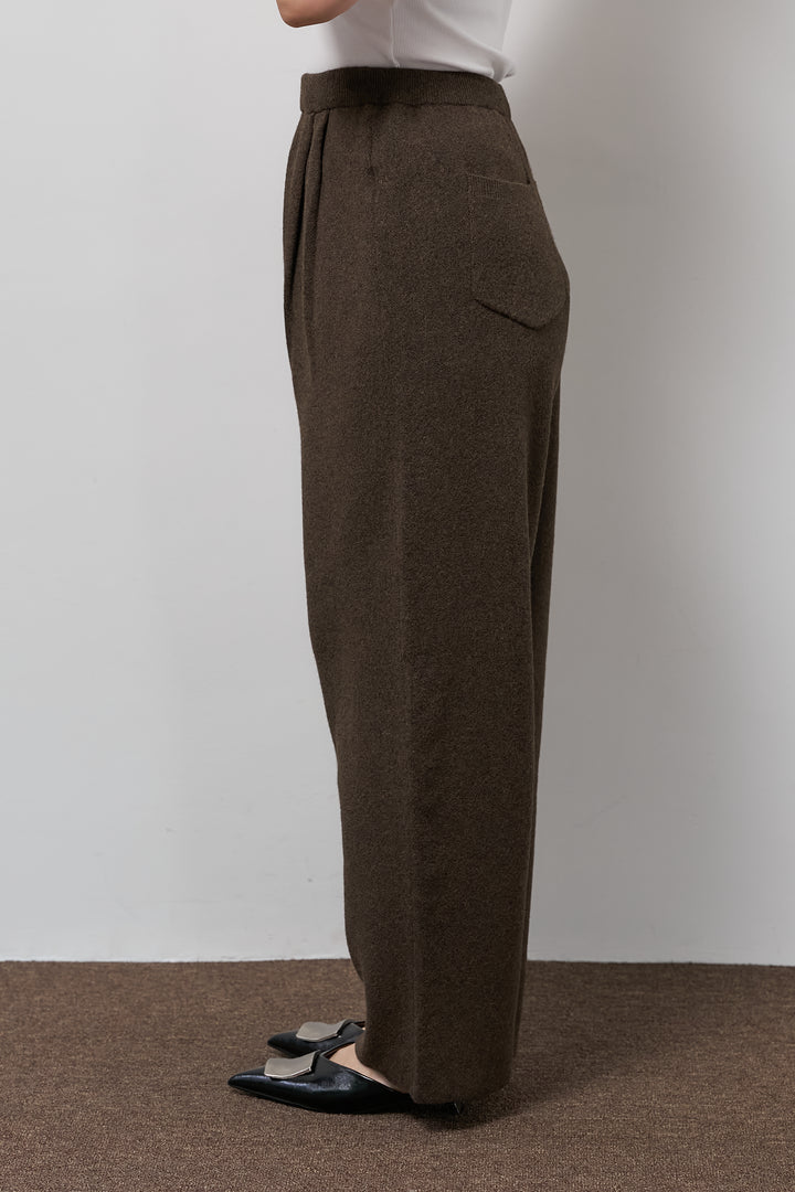 杢ニットテーパードパンツ