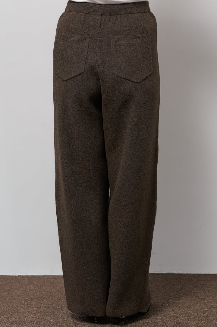 [SET]杢ニットフードプルオーバー+杢ニットテーパードパンツ(2set)