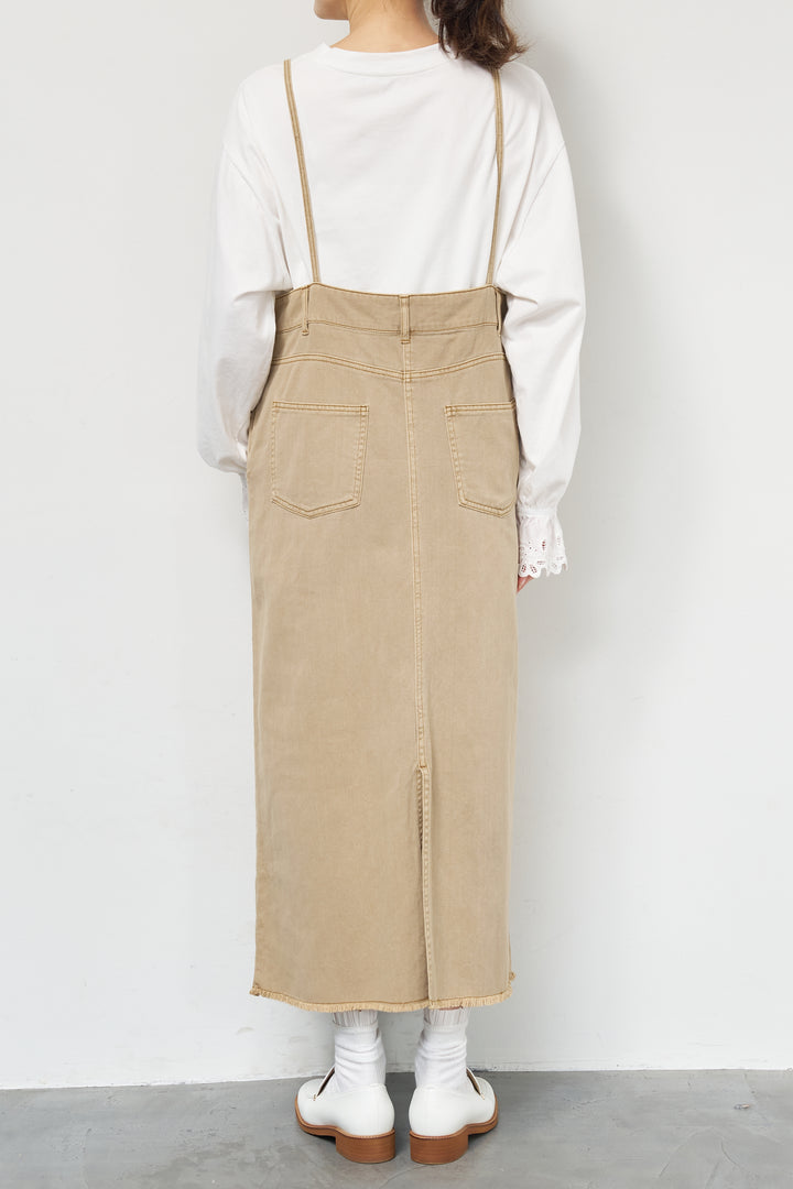 [SET]デニムツイルジャンスカ+裾フリルコットンカットソー(2set)