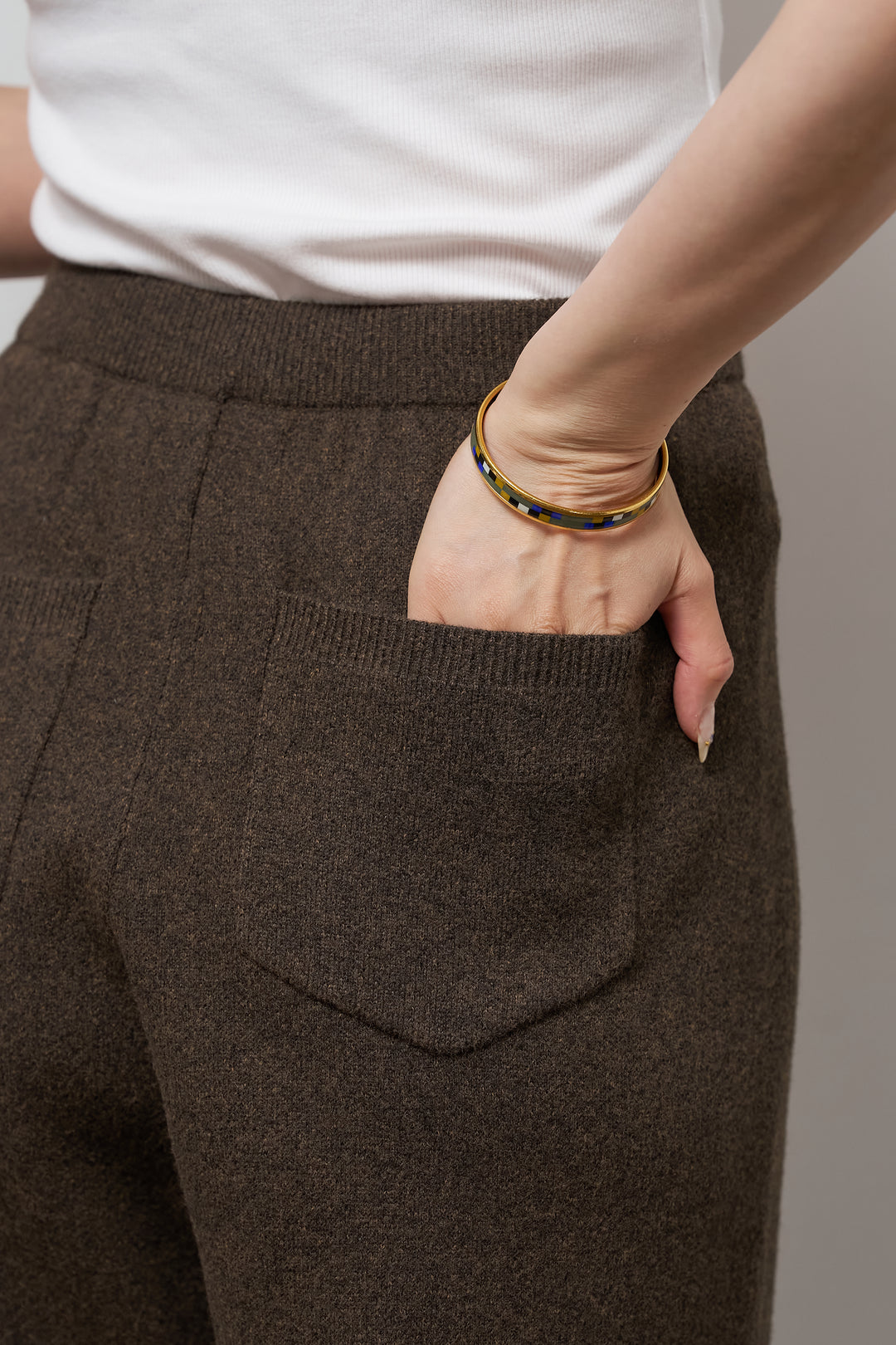 杢ニットテーパードパンツ