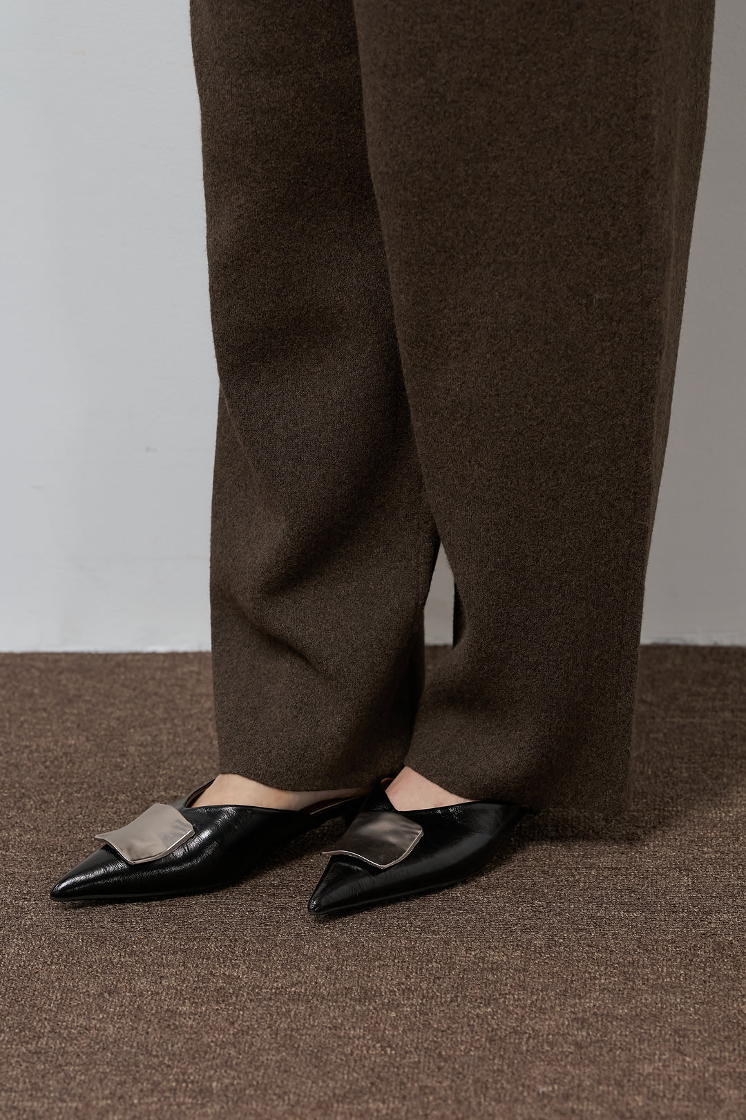 杢ニットテーパードパンツ