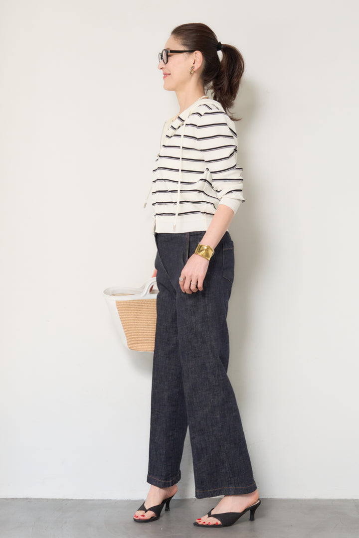 ボーダーニットパーカー