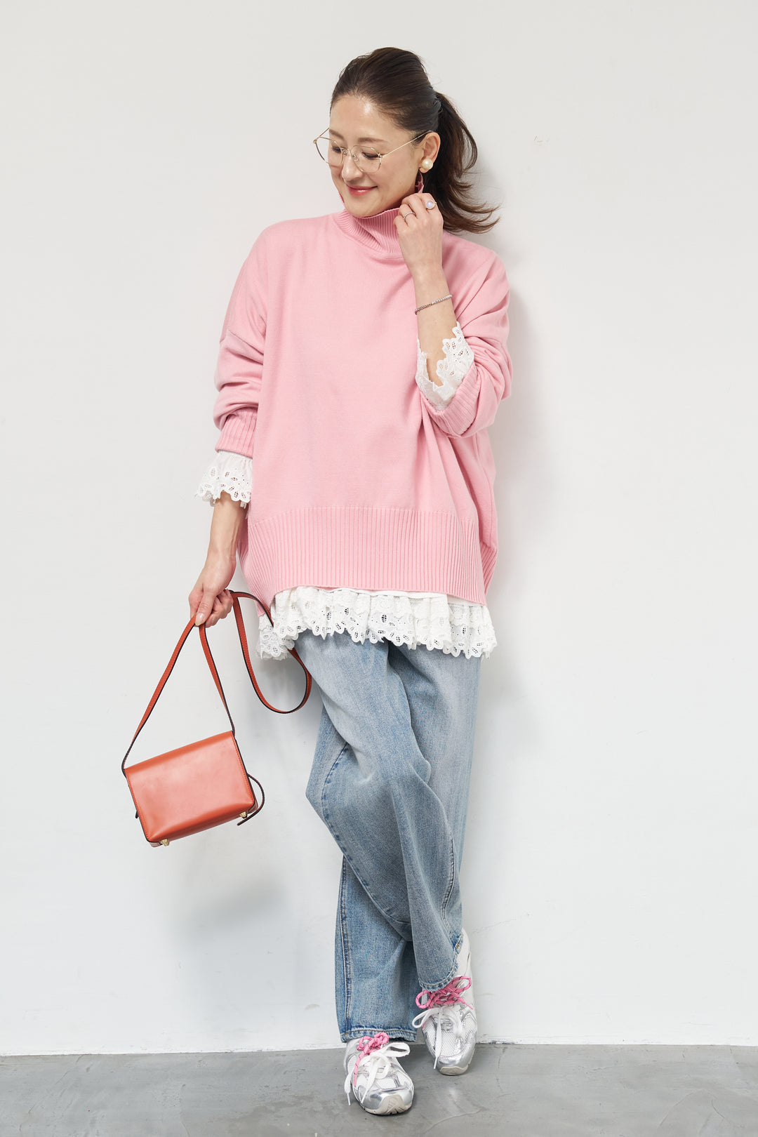 裾フリルコットンカットソー