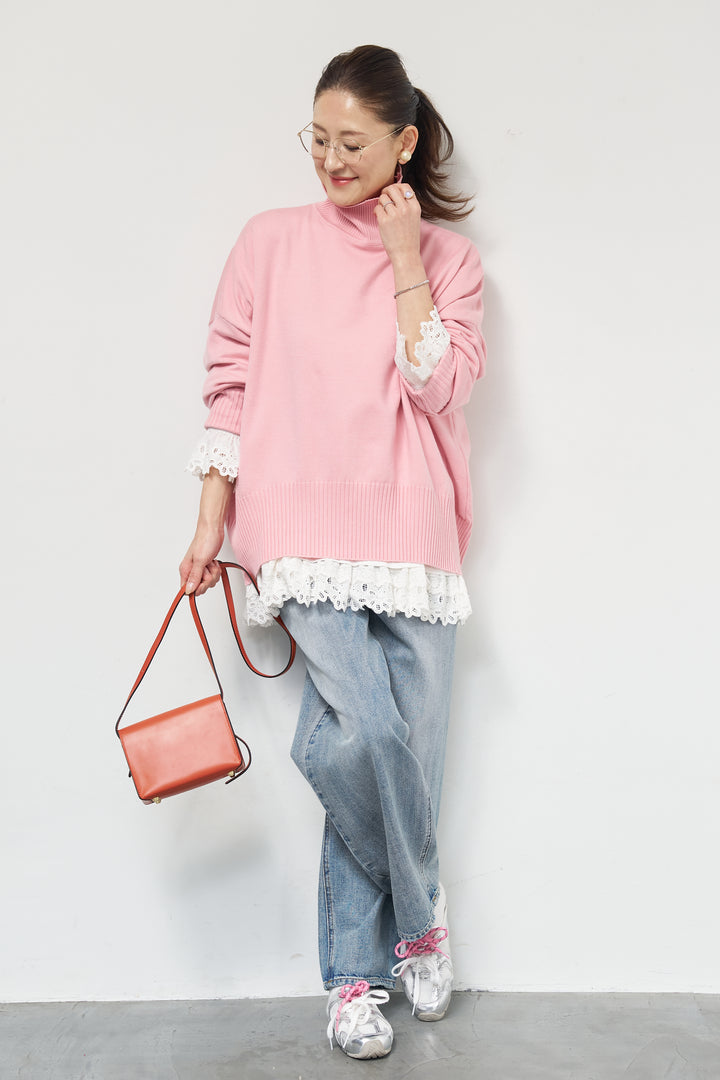 裾フリルコットンカットソー