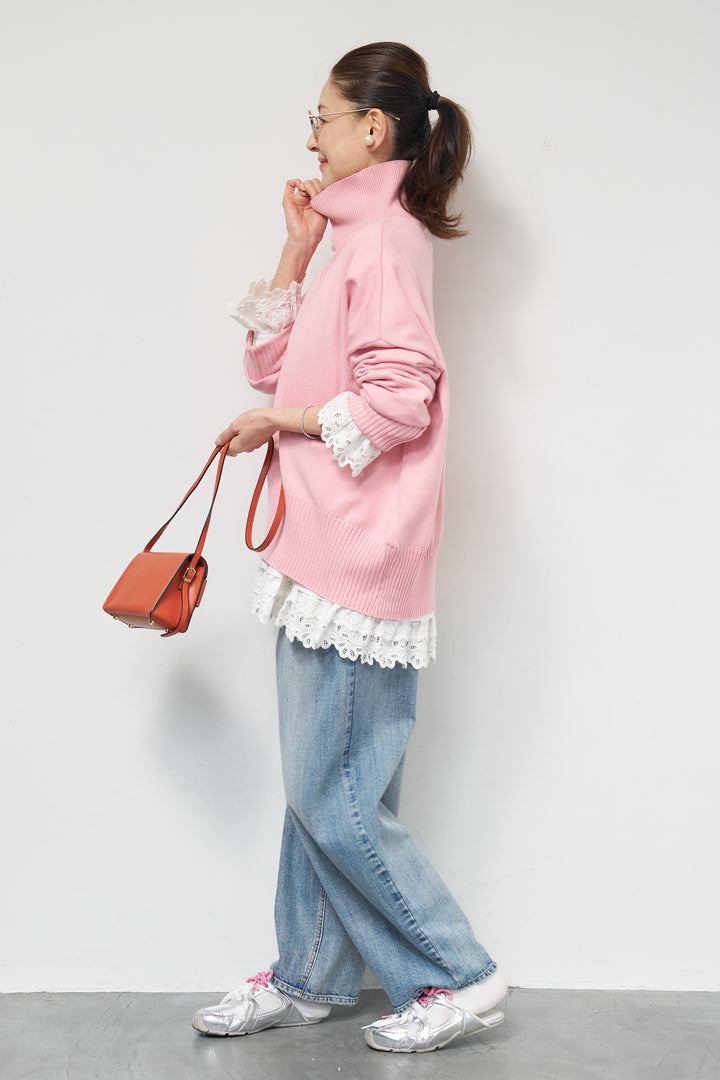 裾フリルコットンカットソー