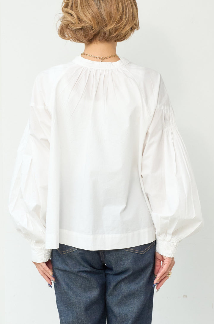 Front and back 2-way typewriter blouse