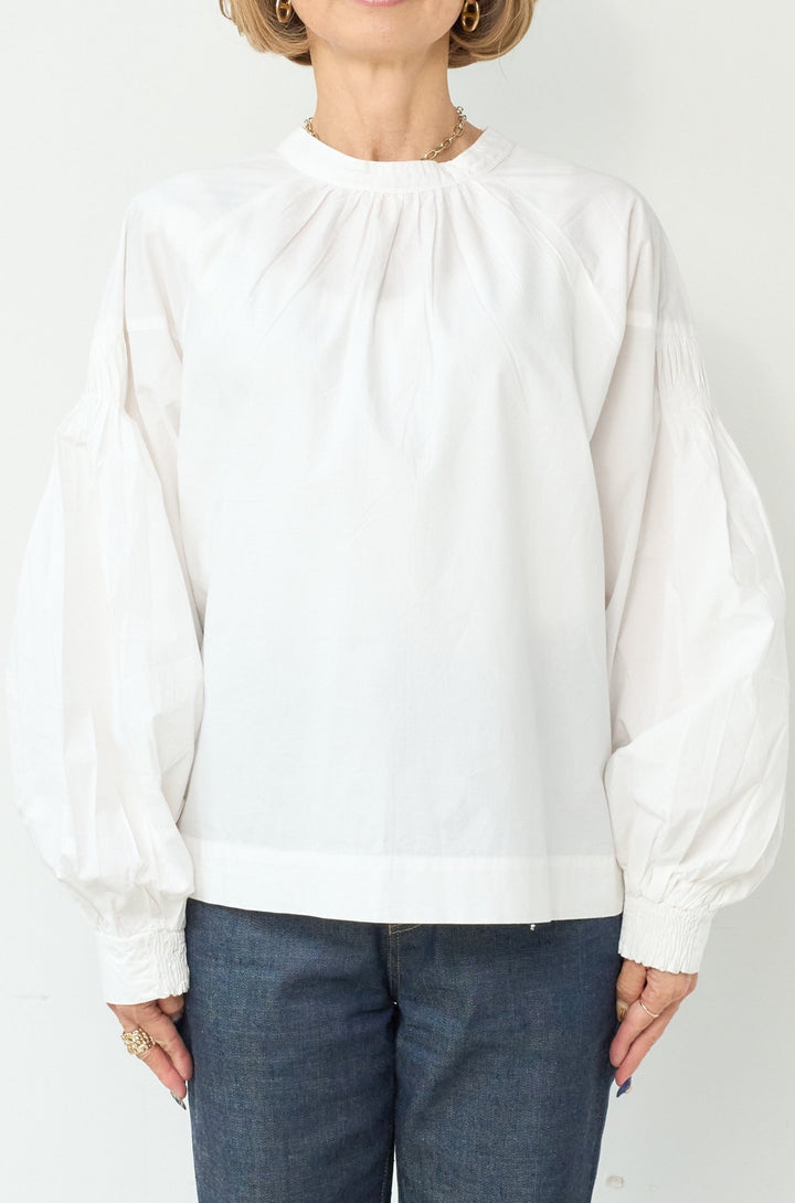 Front and back 2-way typewriter blouse