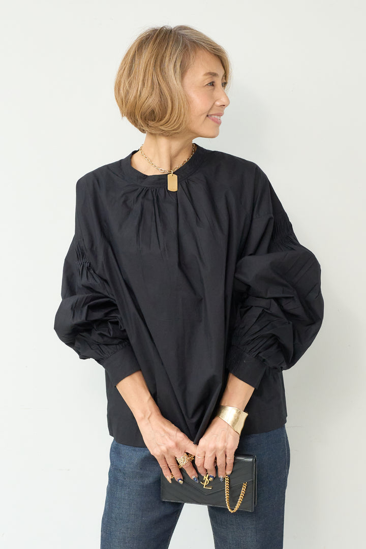 Front and back 2-way typewriter blouse