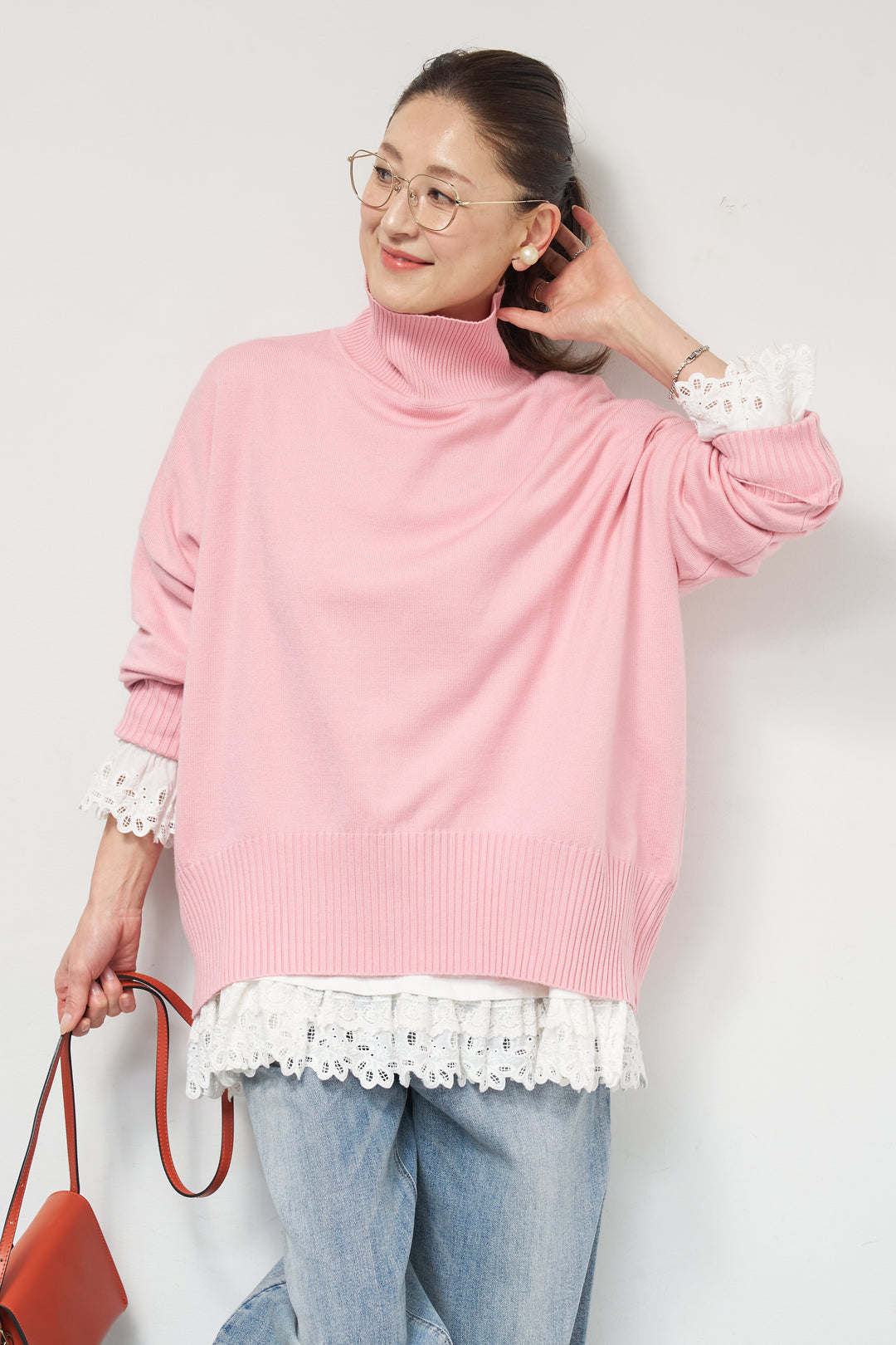 裾フリルコットンカットソー