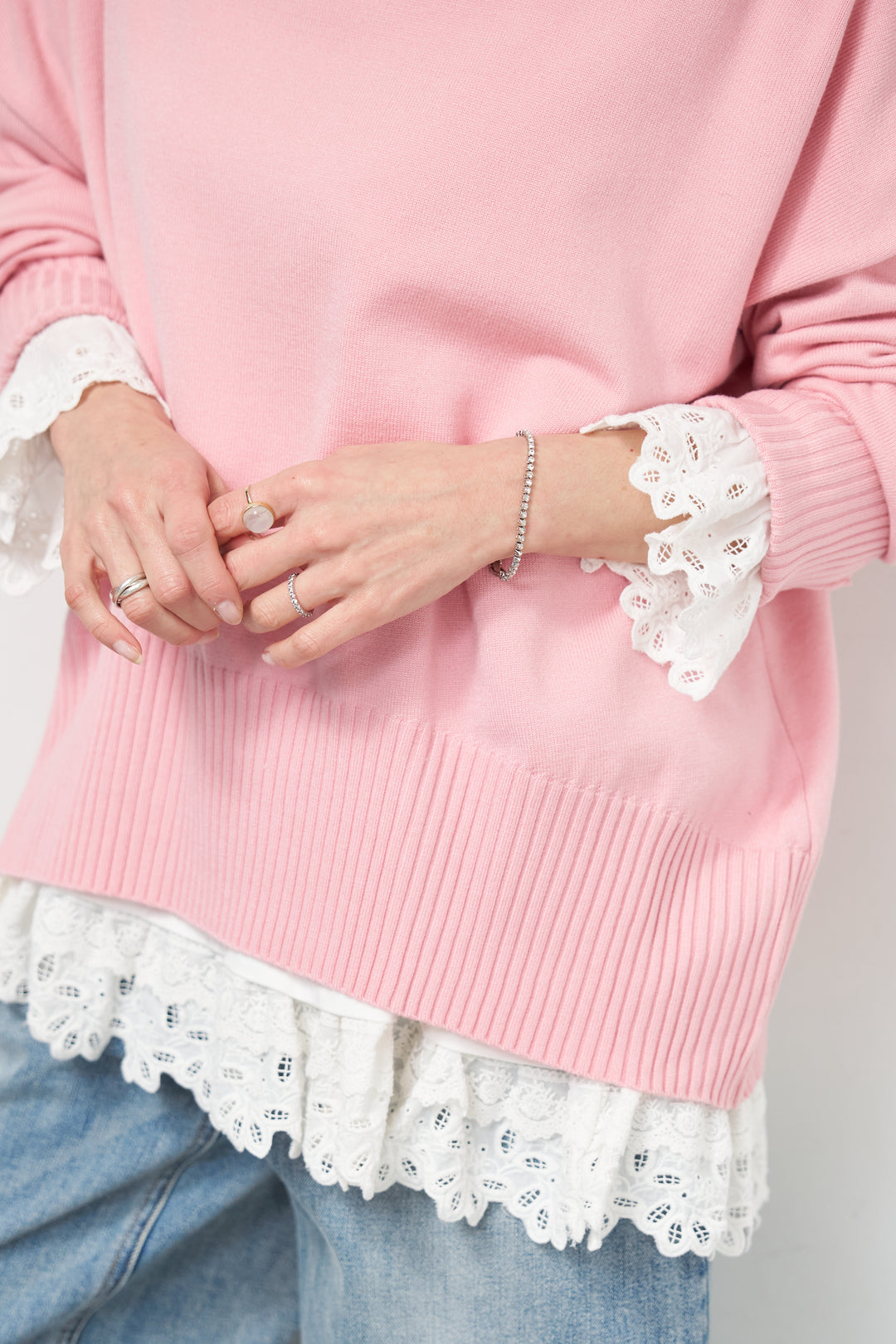 裾フリルコットンカットソー