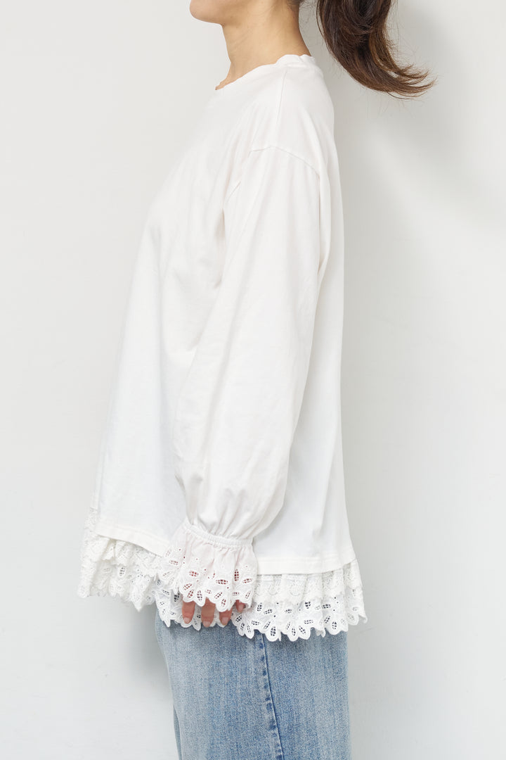 裾フリルコットンカットソー