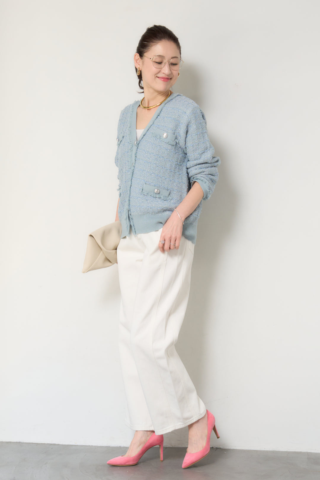 セミワイドストレートデニムパンツ