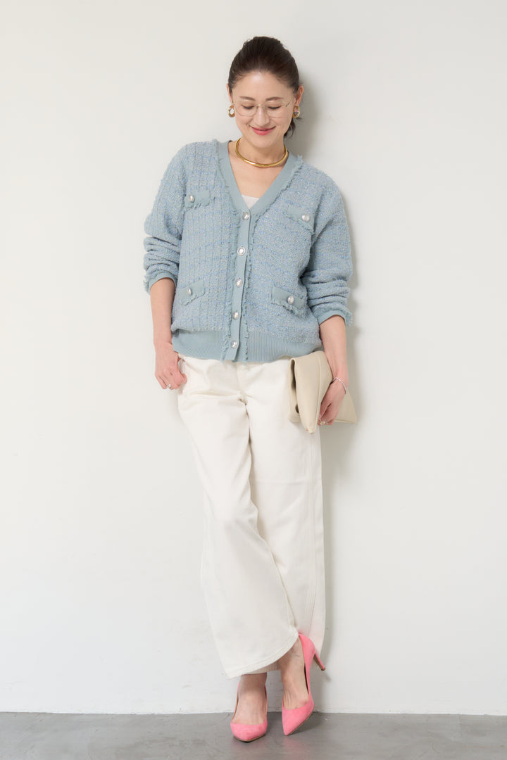 セミワイドストレートデニムパンツ