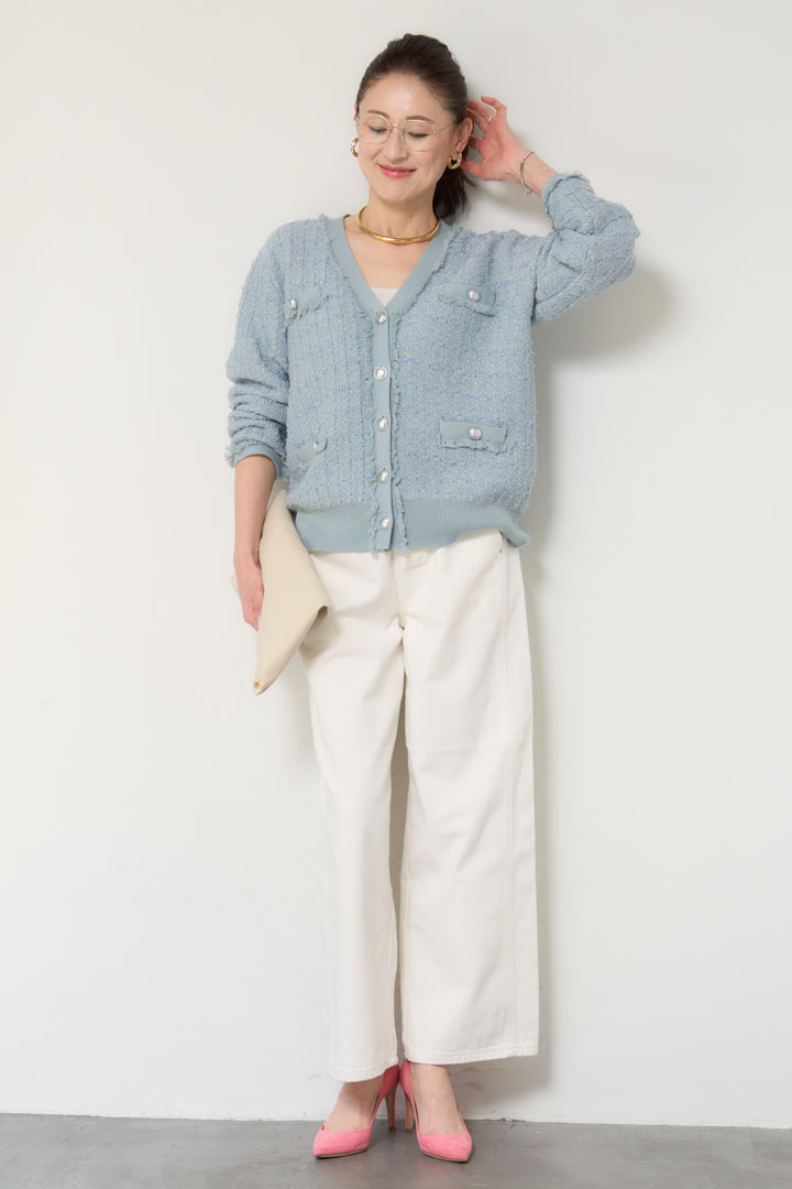 セミワイドストレートデニムパンツ