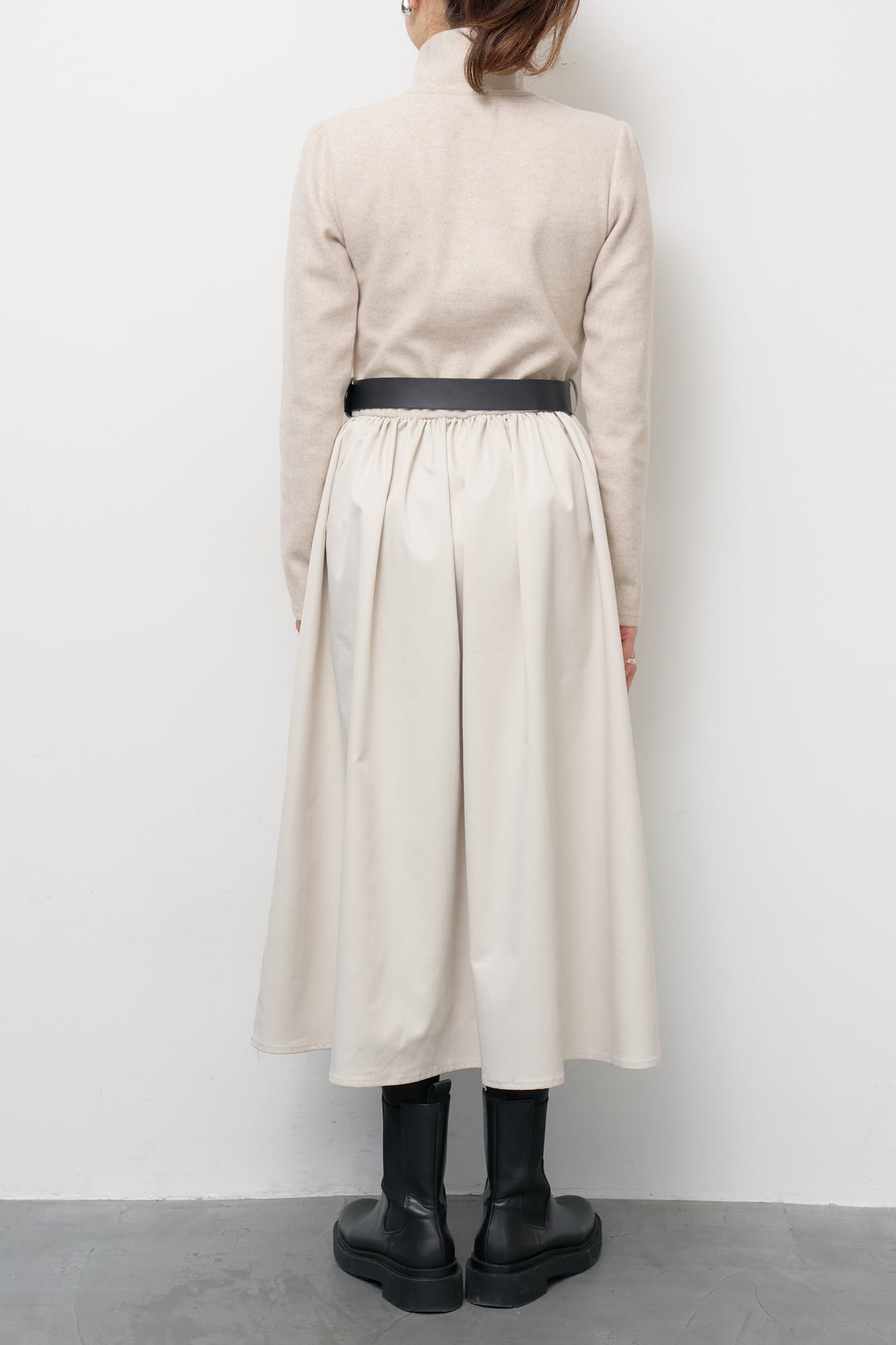 ハーフジップメルトン切替ワンピース