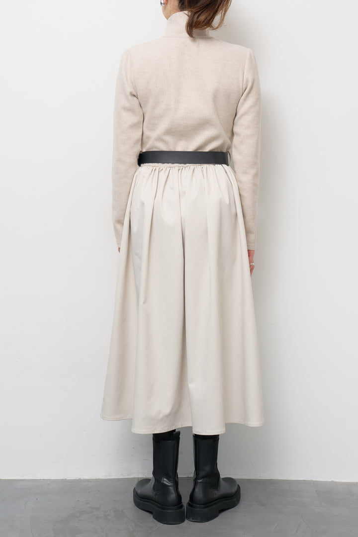 ハーフジップメルトン切替ワンピース