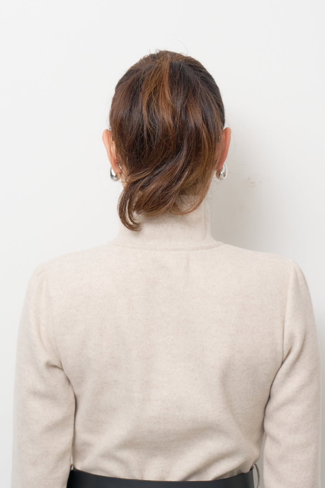 ハーフジップメルトン切替ワンピース