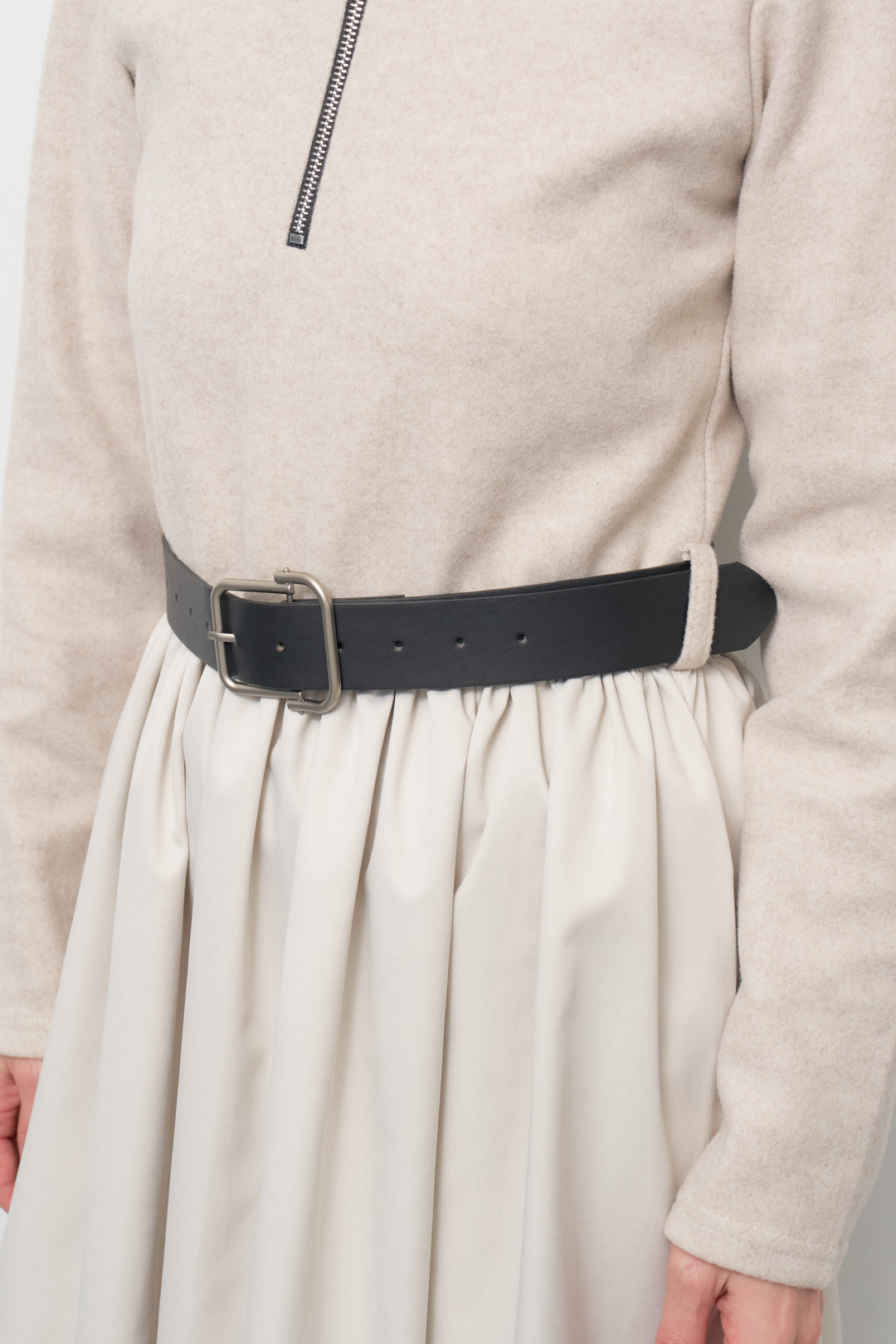 ハーフジップメルトン切替ワンピース