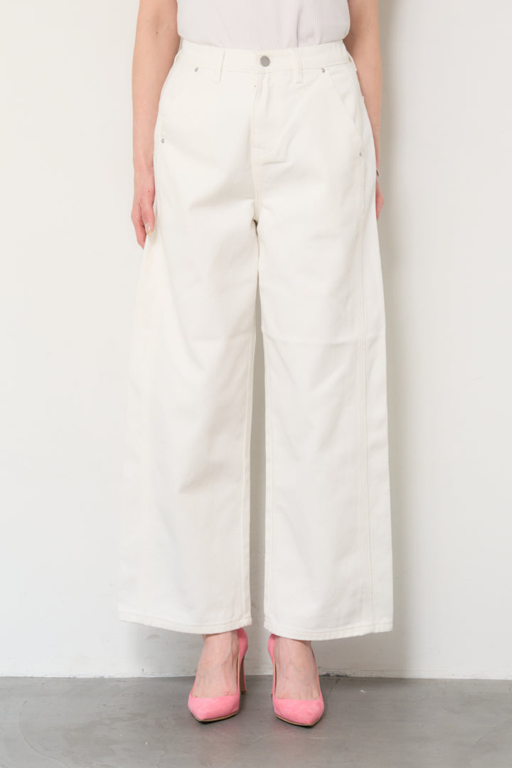 セミワイドストレートデニムパンツ