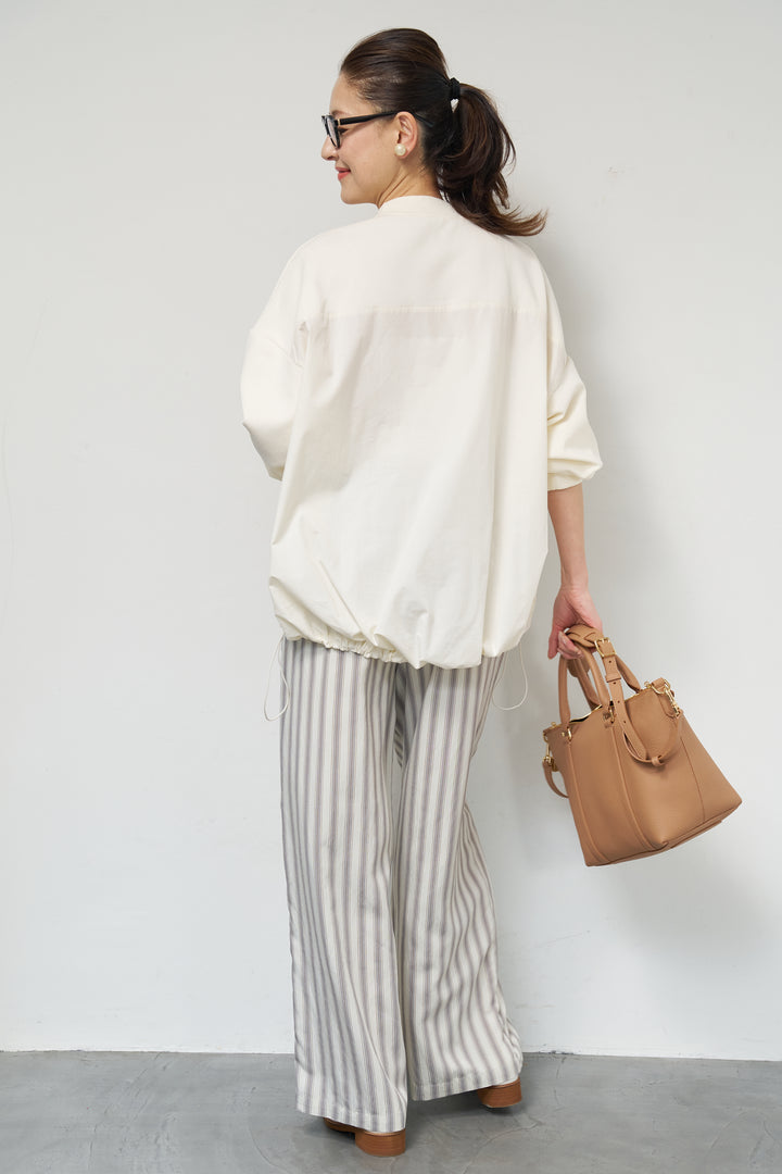 裾切替ハイネックプルオーバー