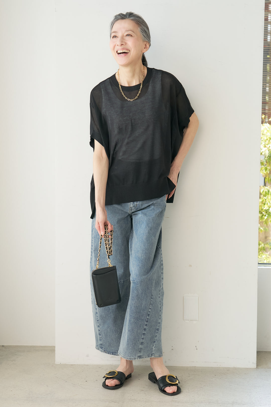 Linen-like dolman knit