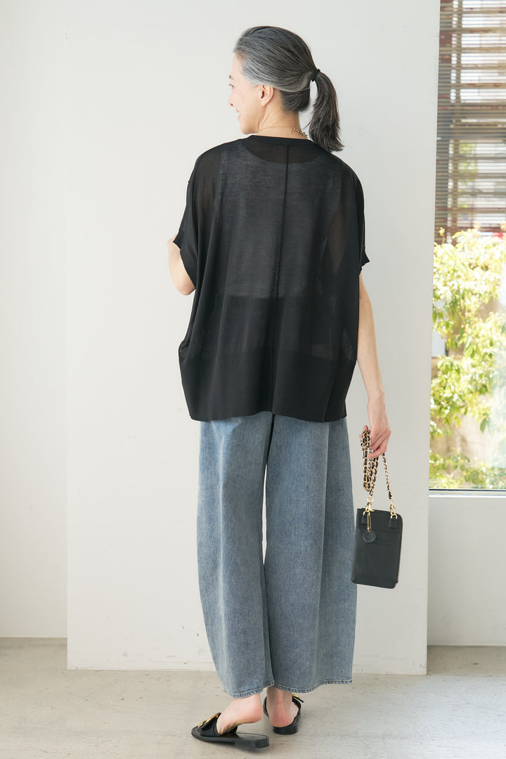 Linen-like dolman knit