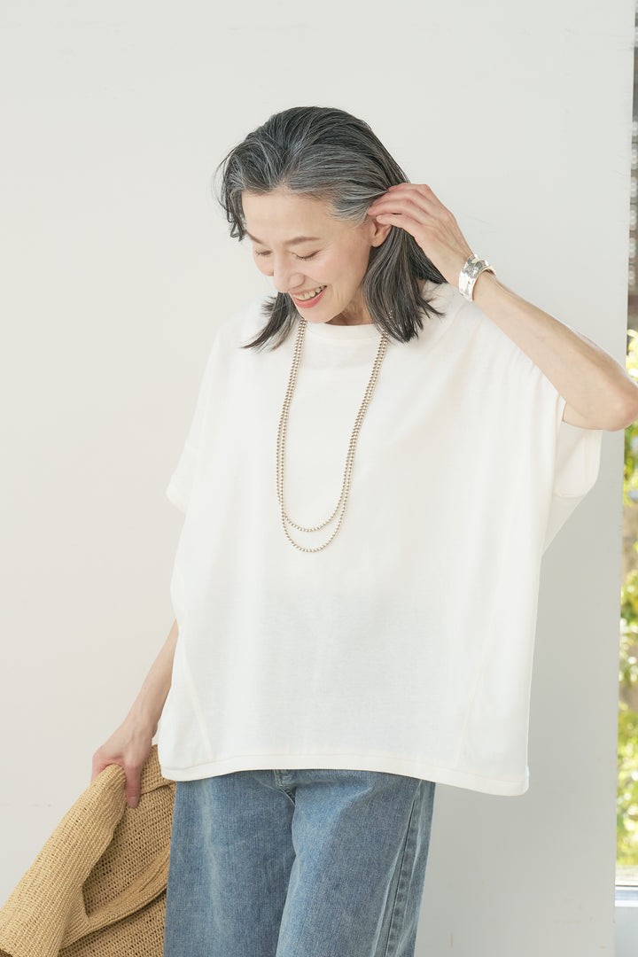 [Water-repellent, quick-drying] USA cotton modified dolman pullover