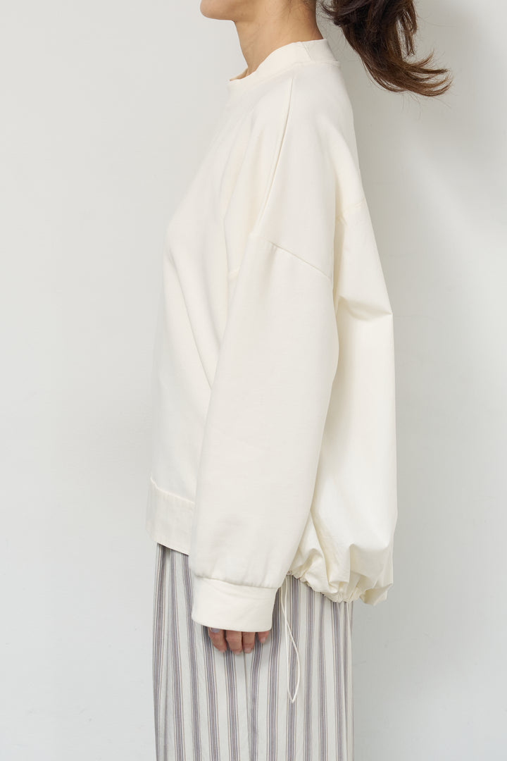 [SET]裾切替ハイネックプルオーバー+ストライプイージーパンツ(2set)