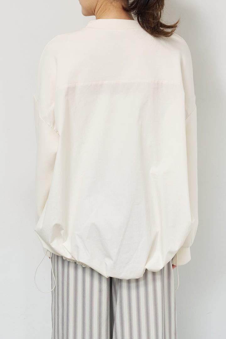 [SET]裾切替ハイネックプルオーバー+ストライプイージーパンツ(2set)