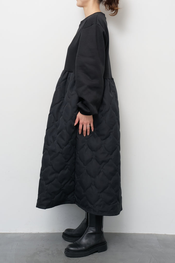 【裏起毛】ソフトキルトコンビワンピース